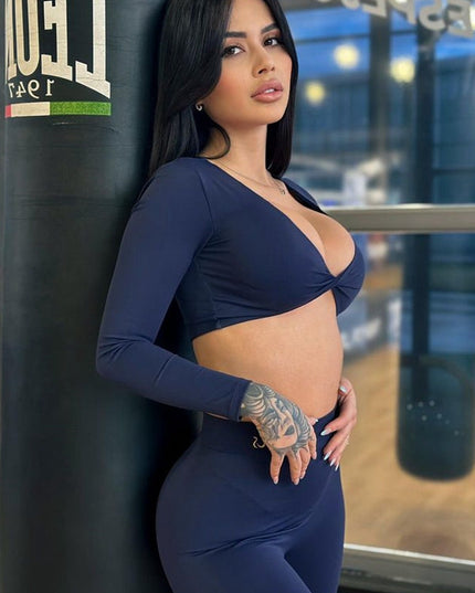 ZASUWA Female Twist Cross Back Deep V Back Tracksuits