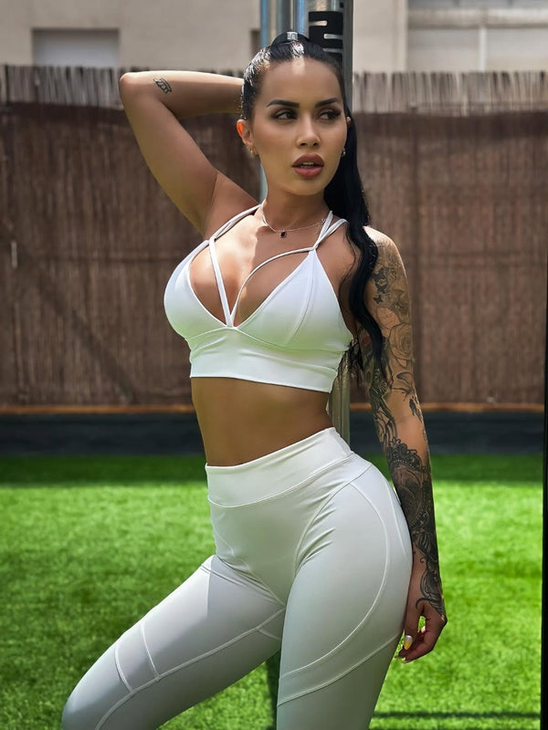 ❤ZASUWA Female Extra Sexy Push-Up "Juicy White" Cross Back Tracksuit