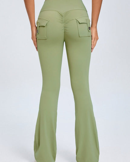 ZASUWA Female Pocket Scrunch Bum Flare Cargo Leggings