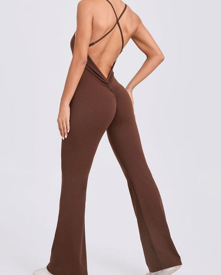 ZASUWA Female Cross Back Flare Booty Jumpsuit