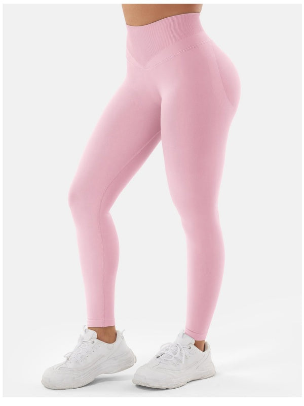 ZASUWA Female High-waisted Seamless Elastic Tight Quick Dry Hip-lift Leggings