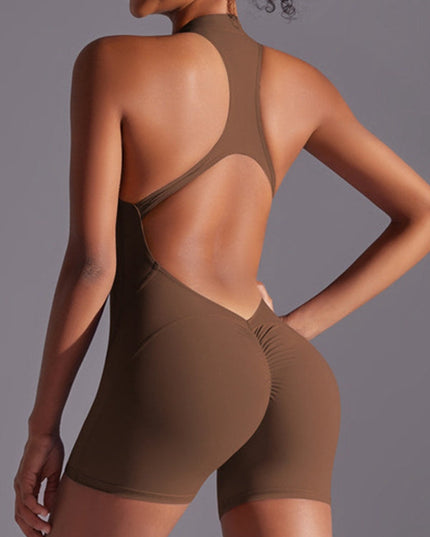 ZASUWA Female Zipper Backless Scrunch Bum Romper