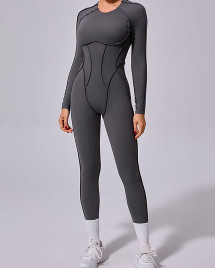 ZASUWA Female Heart Backless Long Sleeves Jumpsuit