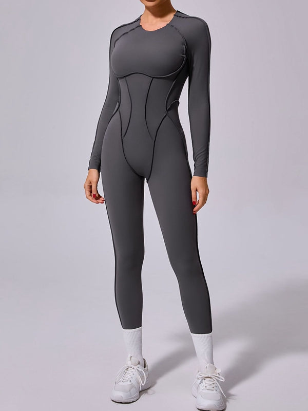 ZASUWA Female Heart Backless Long Sleeves Jumpsuit