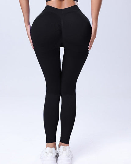 ZASUWA Female Sexy Deep V Back Scrunch Bum Leggings