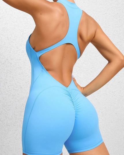 ZASUWA Female Zipper Backless Scrunch Bum Romper