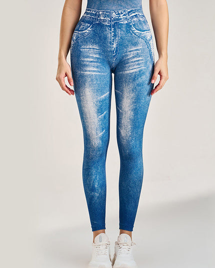 ZASUWA Female Denim Hip-lift High-waisted Leggings