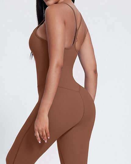 ZASUWA Female Sexy Big U Collar Backless Jumpsuit