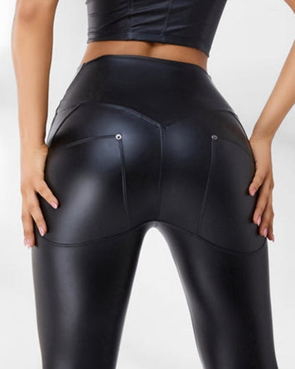 ❤ZASUWA Female PU High-rise Leggings