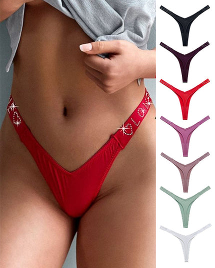 ZASUWA Female Sparkling Diamond Ice-silk Sports Panties