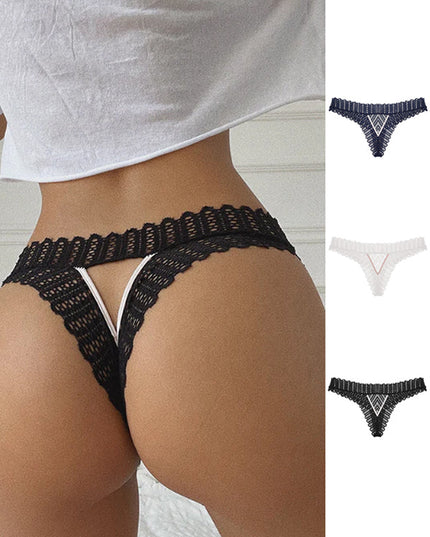 ZASUWA Female Unique Leaf Shape Lace Hollow Out Panties