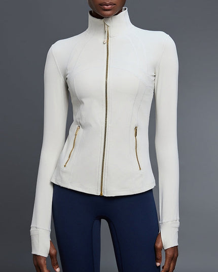 ZASUWA Female Sexy Zipper Pocket Thumbhole Jacket