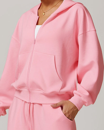 ZASUWA Female Pocket Zipper Casual Hoodie