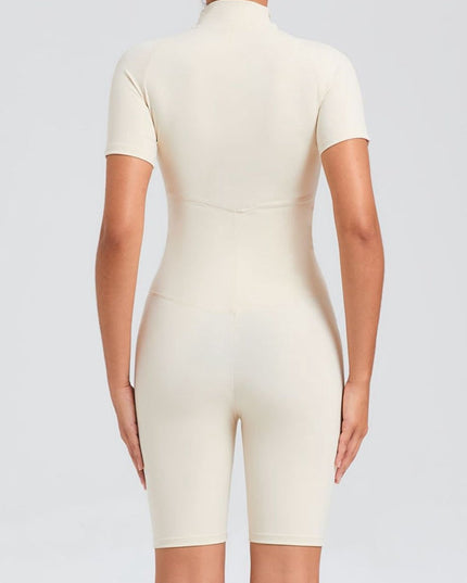 ZASUWA Female Zipper Stand Collar Jumpsuit