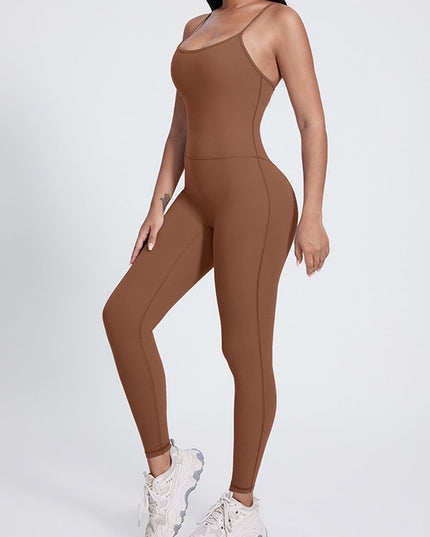 ZASUWA Female Sexy Big U Collar Backless Jumpsuit