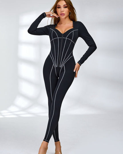 🖤ZASUWA Female Tummy Control Zipper Hip-lift Jumpsuit