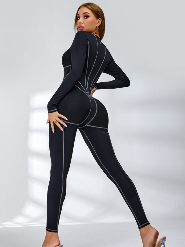 ❤ZASUWA Female Tummy Control Zipper Hip-lift Jumpsuit