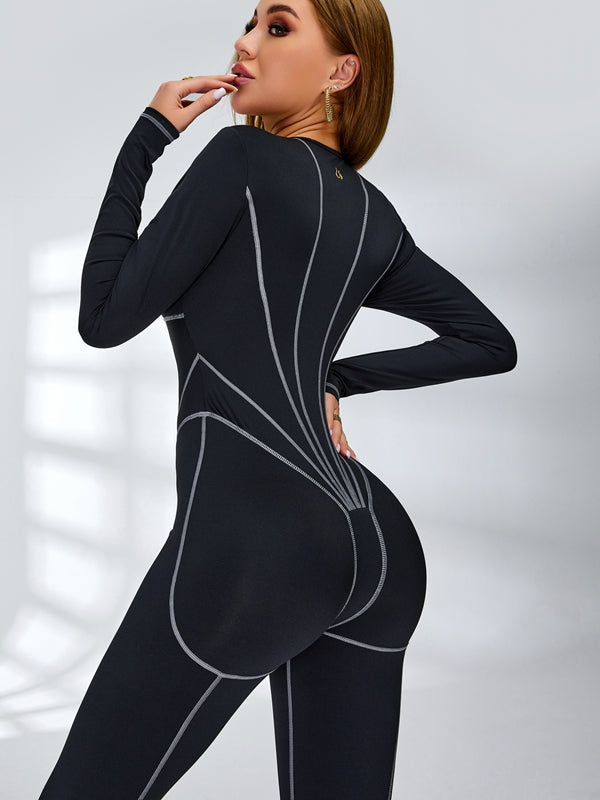 ❤ZASUWA Female Tummy Control Zipper Hip-lift Jumpsuit