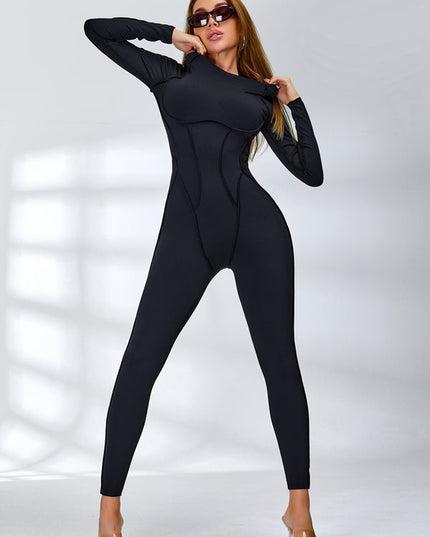 ZASUWA Female Heart Backless Long Sleeves Jumpsuit