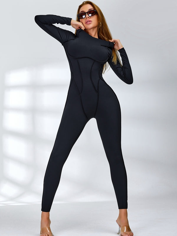 ZASUWA Female Heart Backless Long Sleeves Jumpsuit