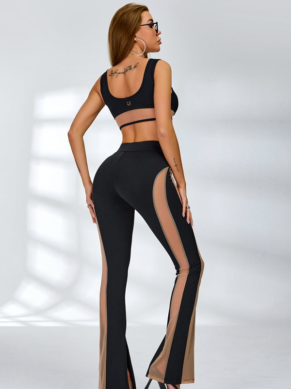 ❤ZASUWA Female Super Sexy Unique Sheer Mesh Split Leggings