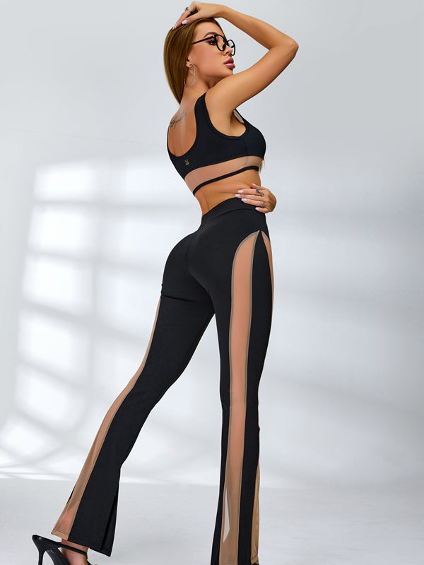 ❤ZASUWA Female Super Sexy Unique Sheer Mesh Split Leggings