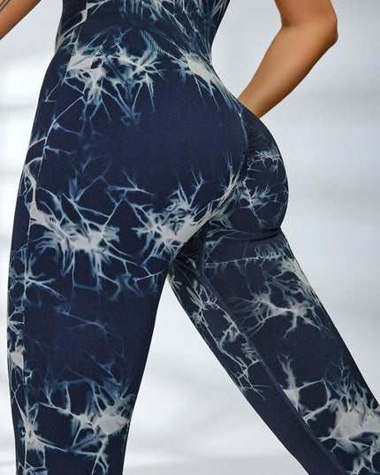 ZASUWA Female Hot Tie-dye Cross Back Jumpsuit