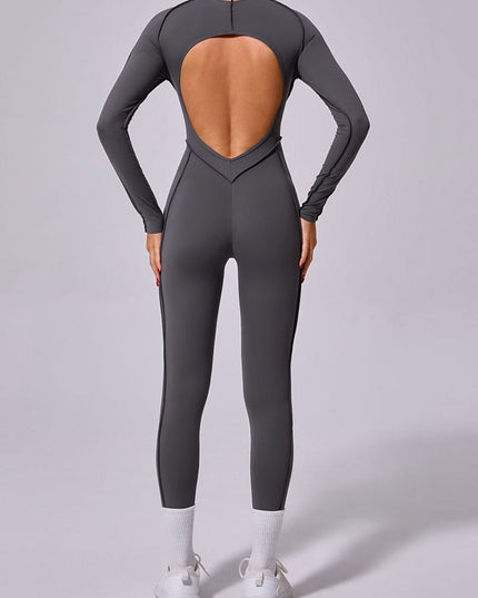 ZASUWA Female Heart Backless Long Sleeves Jumpsuit