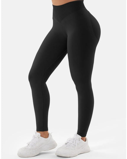 ZASUWA Female High-waisted Seamless Elastic Tight Quick Dry Hip-lift Leggings