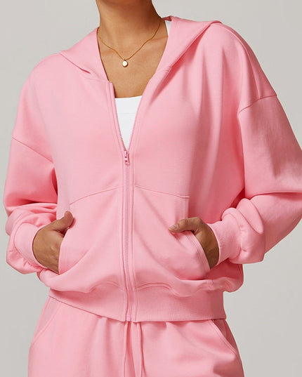 ZASUWA Female Pocket Zipper Casual Hoodie