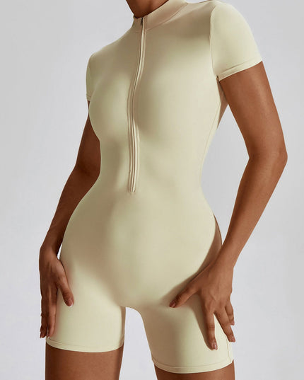 ZASUWA Female Stand Collor Zipper Hip-lift Romper