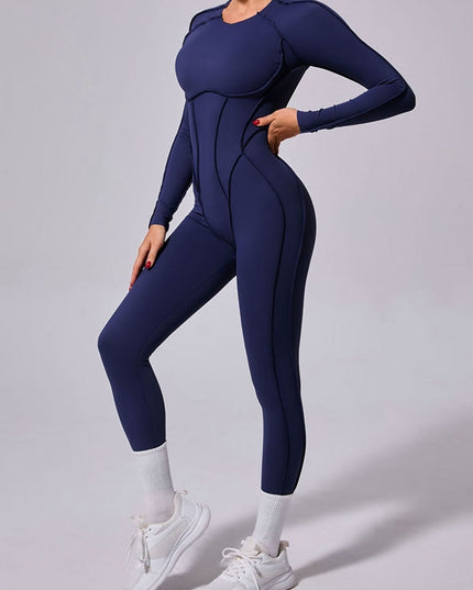 ZASUWA Female Heart Backless Long Sleeves Jumpsuit