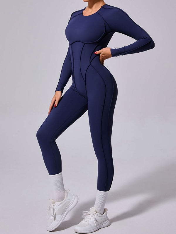 ZASUWA Female Heart Backless Long Sleeves Jumpsuit