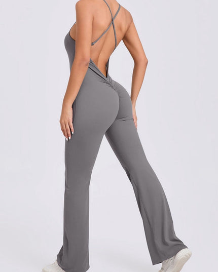 ZASUWA Female Cross Back Flare Booty Jumpsuit