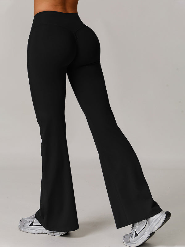 ZASUWA Female Solid Color Flare High-rise Leggings
