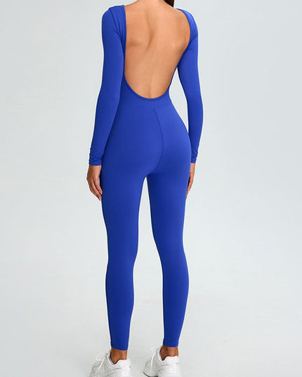 ZASUWA Female U collar Elastic Tight Seamless Quick-dry Jumpsuit
