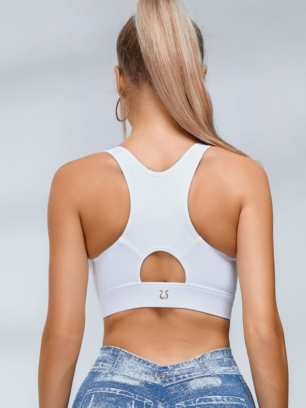 ZASUWA Female Deep V Back Denim Scrunch Bum Zipper High-support Tracksuit