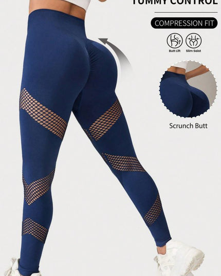 ZASUWA Female Hip-lift Seamless Elastic Tight Net Leggings