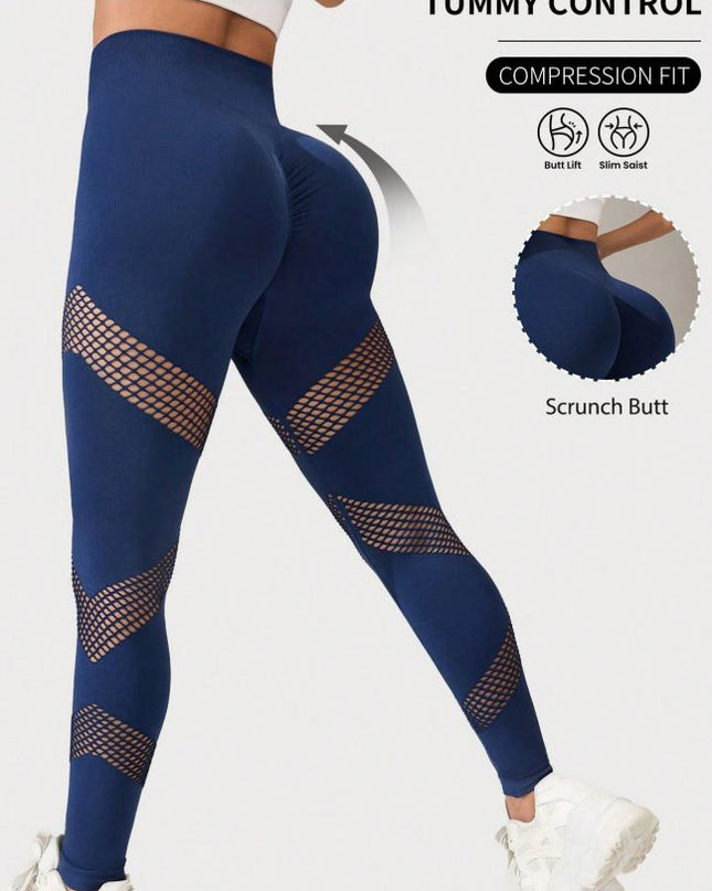 ZASUWA Female Hip-lift Seamless Elastic Tight Net Leggings