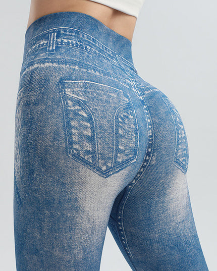 ZASUWA Female Denim Hip-lift High-waisted Leggings