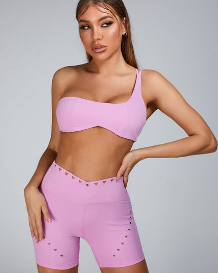 ZASUWA Female Cutout V Shape Waist Spandex Gym Booty Shorts