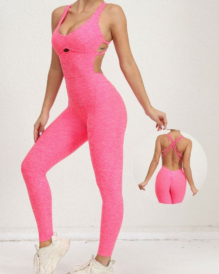 ZASUWA Female Cross Back Scrunch Bum Adjustable Straps Jumpsuit