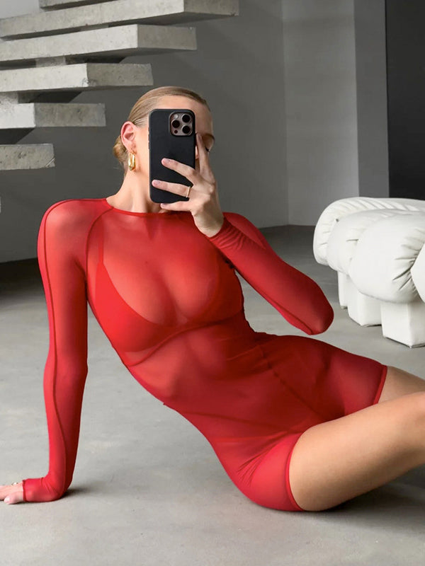 ZASUWA Female Cross Back Sexy Mesh Serpentine Print Romper