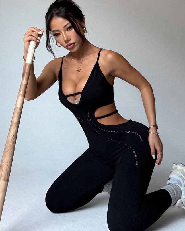 ZASUWA Female Hollow Out Sleevesless Jumpsuit