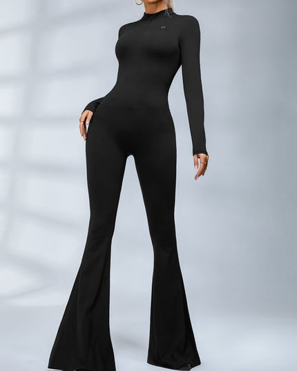 🖤ZASUWA Female Trendy Zipper Flare Body-fit Jumpsuit