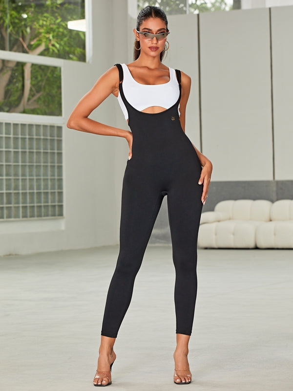 ❤ZASUWA Female PU Faux Leather Strap Jumpsuit