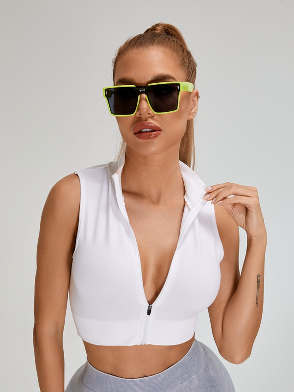 ZASUWA Female Deep V Back Faux Denim Scrunch Bum Spandex Gym Booty Shorts