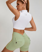 Pale Green / S / Shorts+Bras