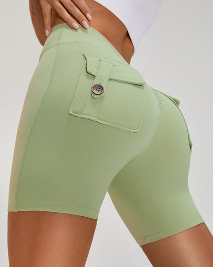 ZASUWA Female Deep V Back Pocket Scrunch Bum Booty Shorts