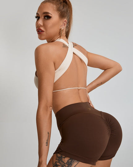ZASUWA Female Scrunch Bum High-rise Cross Back Short Tracksuit